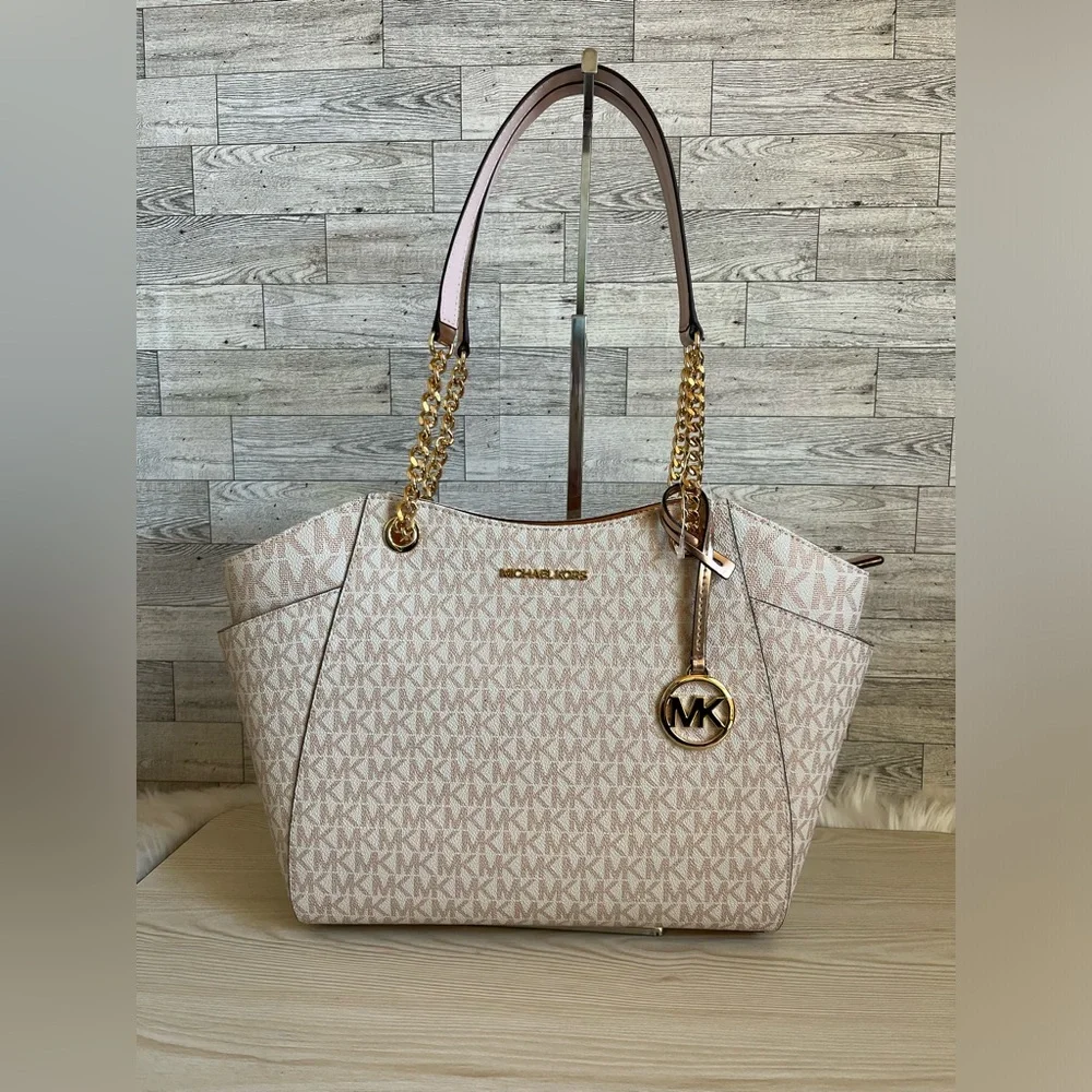 Michael Kors Rose Gold Chain Shoulder Tote